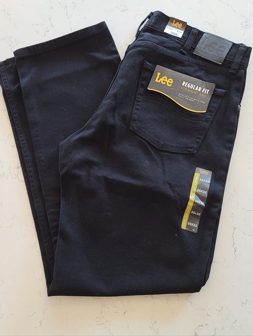 Lee Reg Fit Straight Leg Black 35x32